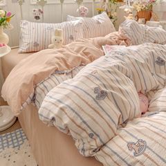 4Pcs Cloud Linen | Set Đũi Mây Phong cách trẻ trung hiện đại | ID 4PCSCLOUDLINE36