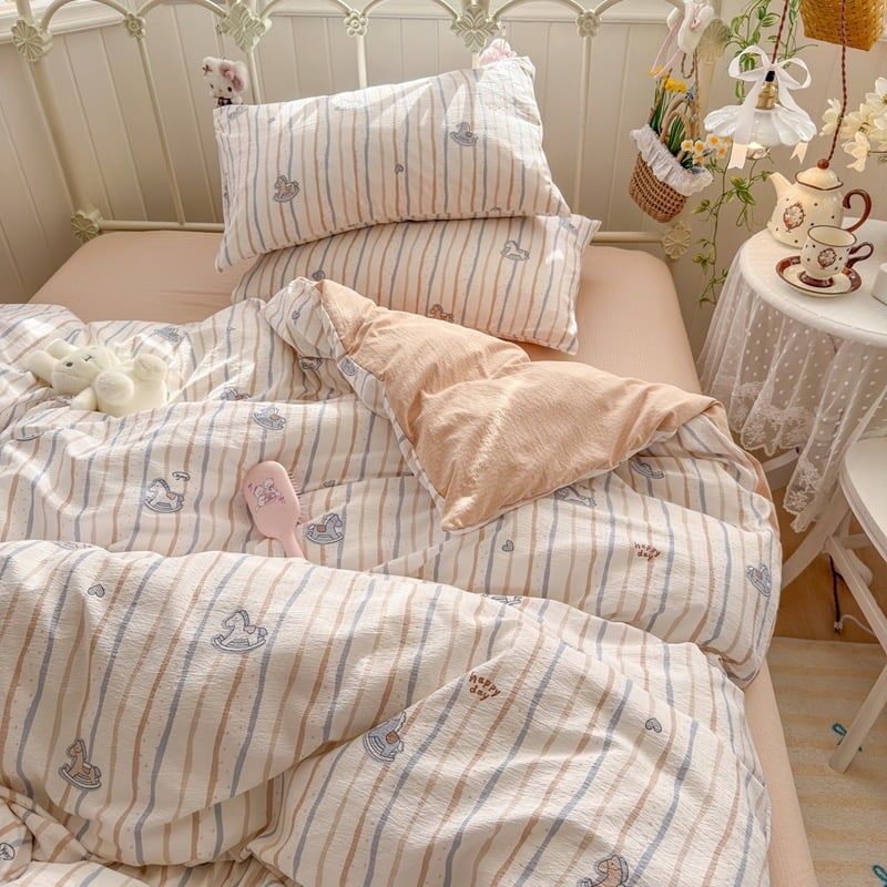 4Pcs Cloud Linen | Set Đũi Mây Phong cách trẻ trung hiện đại | ID 4PCSCLOUDLINE36