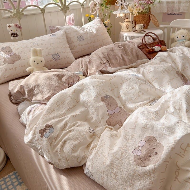 4Pcs Cloud Linen | Set Đũi Mây Phong cách trẻ trung hiện đại | ID 4PCSCLOUDLINE37