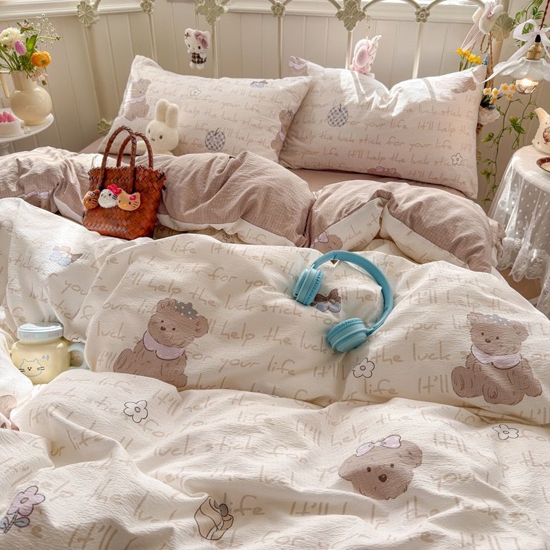 4Pcs Cloud Linen | Set Đũi Mây Phong cách trẻ trung hiện đại | ID 4PCSCLOUDLINE37