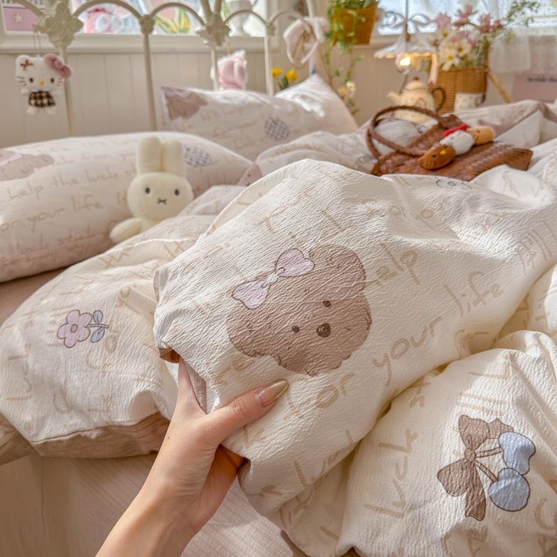 4Pcs Cloud Linen | Set Đũi Mây Phong cách trẻ trung hiện đại | ID 4PCSCLOUDLINE37