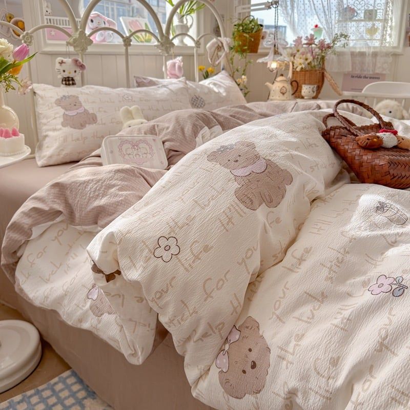 4Pcs Cloud Linen | Set Đũi Mây Phong cách trẻ trung hiện đại | ID 4PCSCLOUDLINE37
