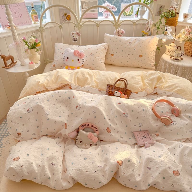 4Pcs Cloud Linen | Set Đũi Mây Phong cách trẻ trung hiện đại | ID 4PCSCLOUDLINE38