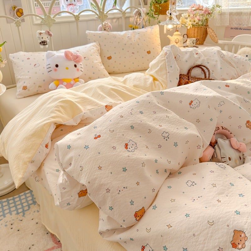 4Pcs Cloud Linen | Set Đũi Mây Phong cách trẻ trung hiện đại | ID 4PCSCLOUDLINE38