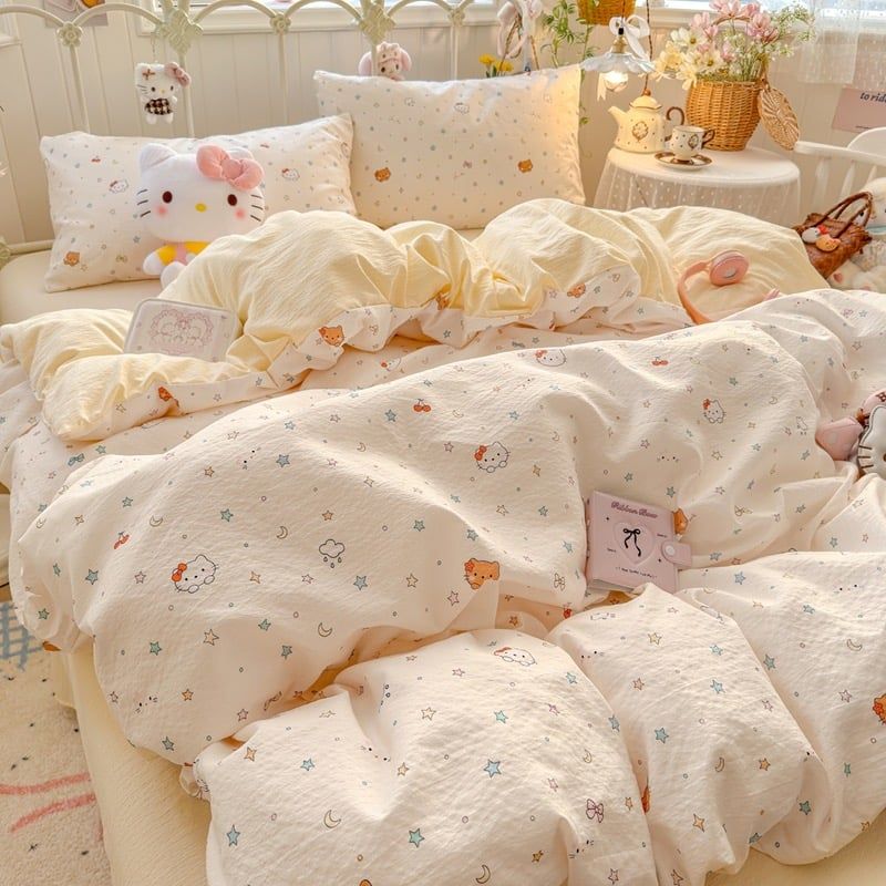 4Pcs Cloud Linen | Set Đũi Mây Phong cách trẻ trung hiện đại | ID 4PCSCLOUDLINE38