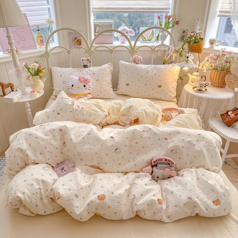4Pcs Cloud Linen | Set Đũi Mây Phong cách trẻ trung hiện đại | ID 4PCSCLOUDLINE38
