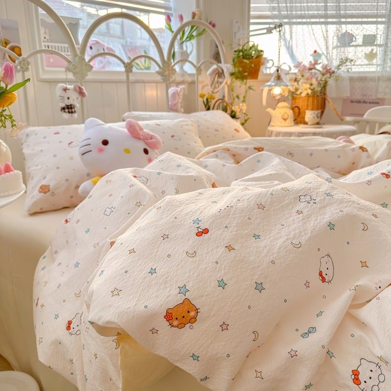 4Pcs Cloud Linen | Set Đũi Mây Phong cách trẻ trung hiện đại | ID 4PCSCLOUDLINE38