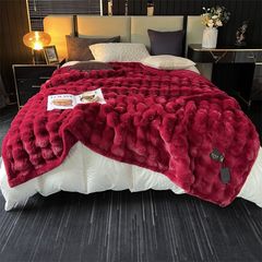 FOX MODER LUXURY FURBLANKET - BURGUNDY