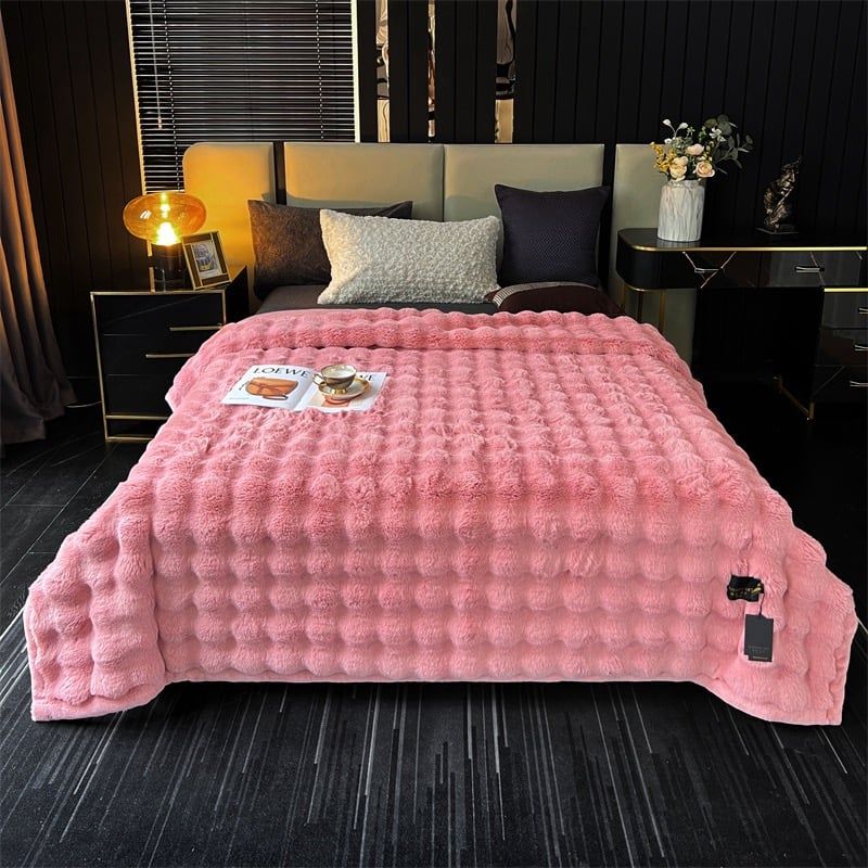 FOX MODER LUXURY FURBLANKET - PINK