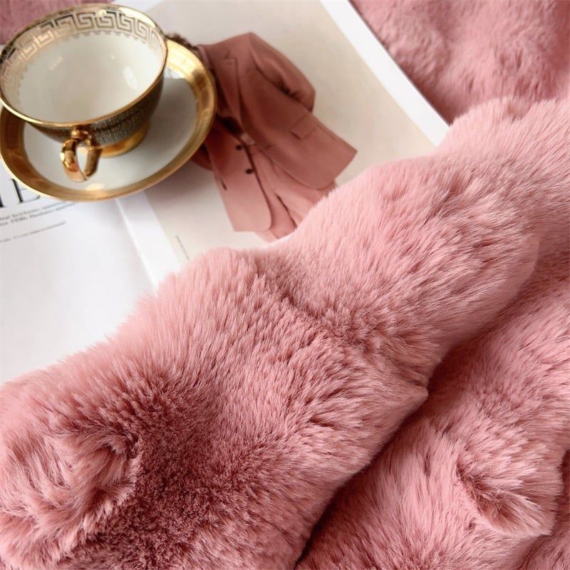FOX MODER LUXURY FURBLANKET - PINK