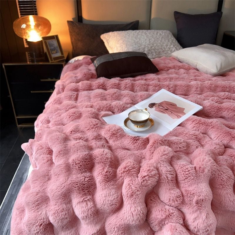 FOX MODER LUXURY FURBLANKET - PINK