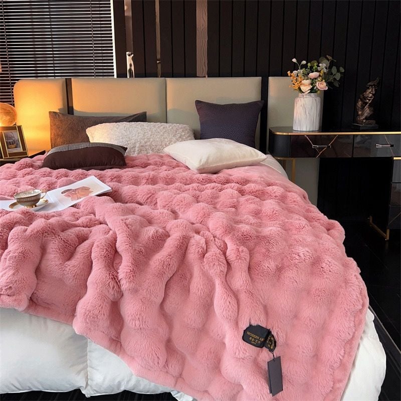 FOX MODER LUXURY FURBLANKET - PINK