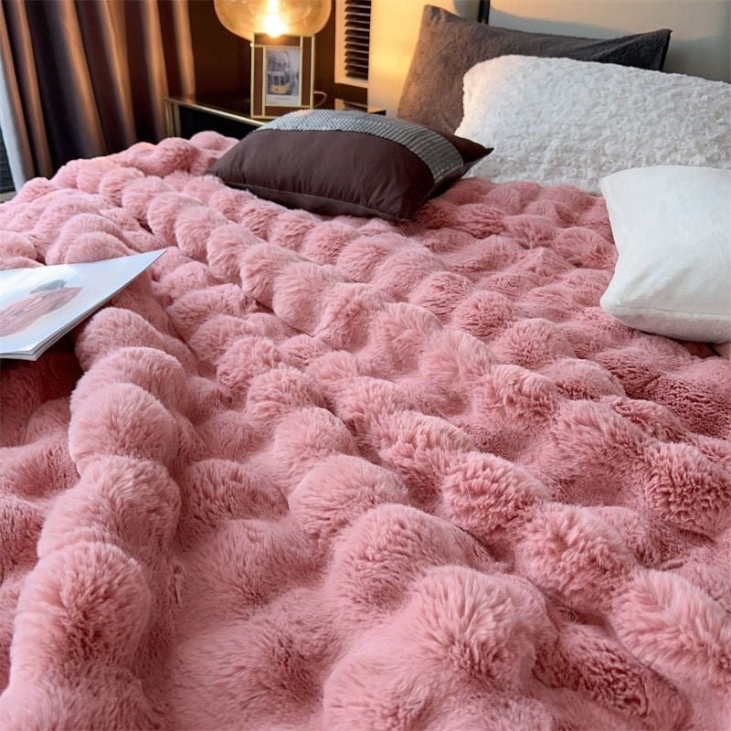 FOX MODER LUXURY FURBLANKET - PINK