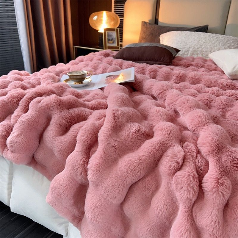 FOX MODER LUXURY FURBLANKET - PINK