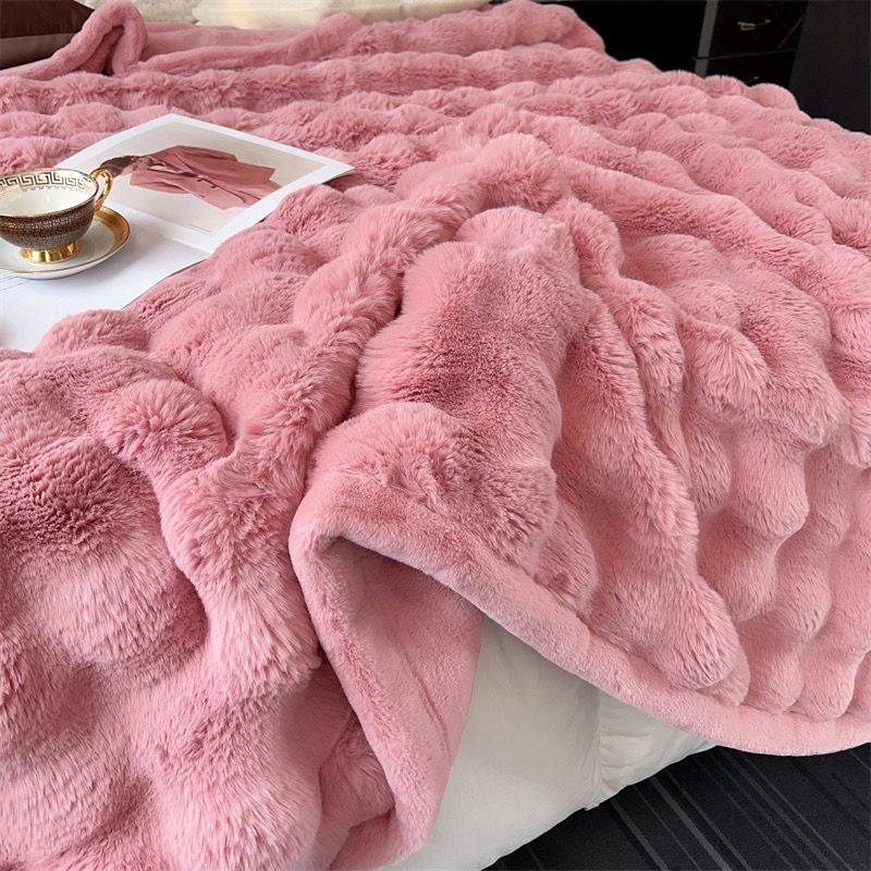 FOX MODER LUXURY FURBLANKET - PINK