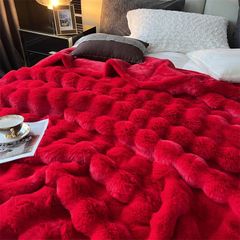 FOX MODER LUXURY FURBLANKET - RED