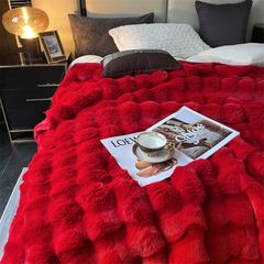 FOX MODER LUXURY FURBLANKET - RED