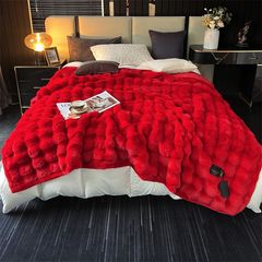 FOX MODER LUXURY FURBLANKET - RED