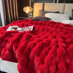 FOX MODER LUXURY FURBLANKET - RED
