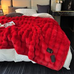 FOX MODER LUXURY FURBLANKET - RED