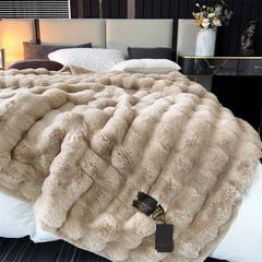 FOX MODER LUXURY FURBLANKET - MILKY BEIGE