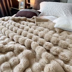 FOX MODER LUXURY FURBLANKET - MILKY BEIGE