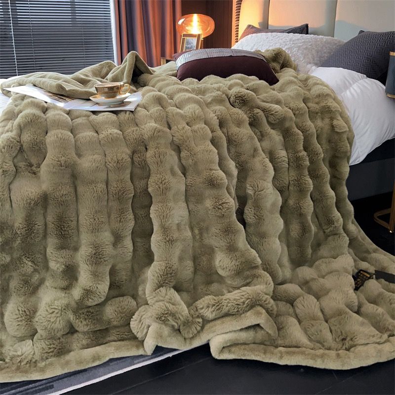 FOX MODER LUXURY FURBLANKET - LIGHTBROWN