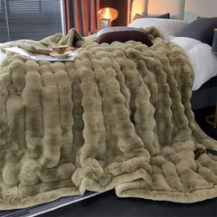 FOX MODER LUXURY FURBLANKET - LIGHTBROWN
