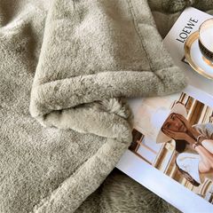 FOX MODER LUXURY FURBLANKET - LIGHTBROWN