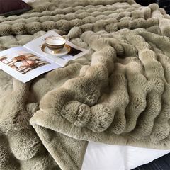 FOX MODER LUXURY FURBLANKET - LIGHTBROWN