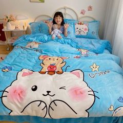 Set 4 Món Nỉ Nhung 200gr hình in 3D Cat & Mouse Happy