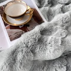 FOX MODER LUXURY FURBLANKET - LIGHTGRAY