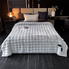 FOX MODER LUXURY FURBLANKET - LIGHTGRAY