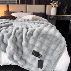 FOX MODER LUXURY FURBLANKET - LIGHTGRAY