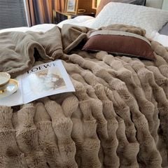 FOX MODER LUXURY FURBLANKET - BROWN