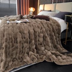 FOX MODER LUXURY FURBLANKET - BROWN