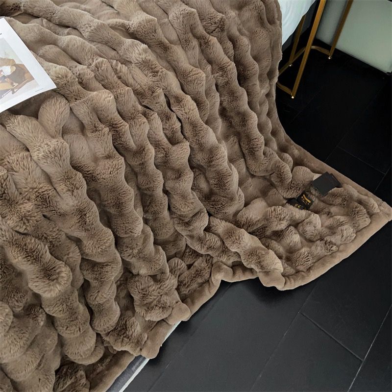 FOX MODER LUXURY FURBLANKET - BROWN