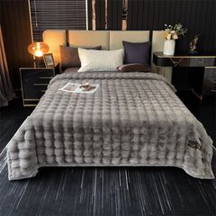 FOX MODER LUXURY FURBLANKET - COOLGRAY