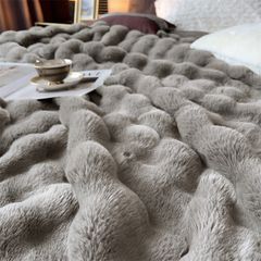 FOX MODER LUXURY FURBLANKET - COOLGRAY