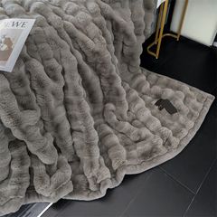 FOX MODER LUXURY FURBLANKET - COOLGRAY