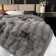 FOX MODER LUXURY FURBLANKET - COOLGRAY