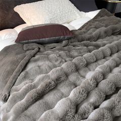 FOX MODER LUXURY FURBLANKET - COOLGRAY