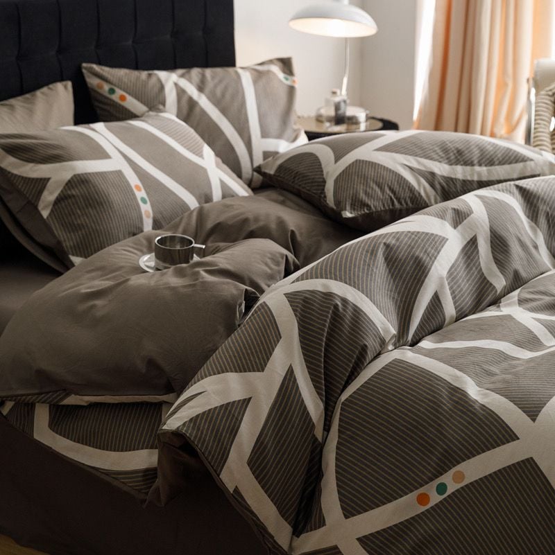 4Pcs Cotton 40s 130*70 gram/inch | Cotton Digital Printing Cover BedSet | ID COTTON4PCS025COLOR002