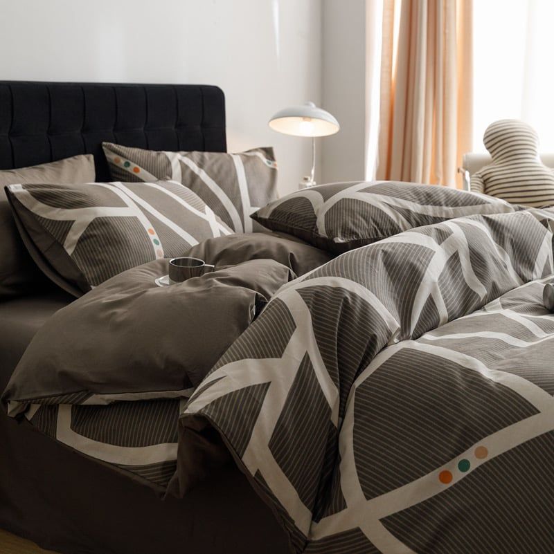 4Pcs Cotton 40s 130*70 gram/inch | Cotton Digital Printing Cover BedSet | ID COTTON4PCS025COLOR002