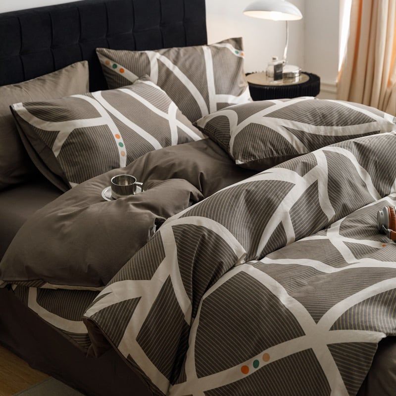 4Pcs Cotton 40s 130*70 gram/inch | Cotton Digital Printing Cover BedSet | ID COTTON4PCS025COLOR002