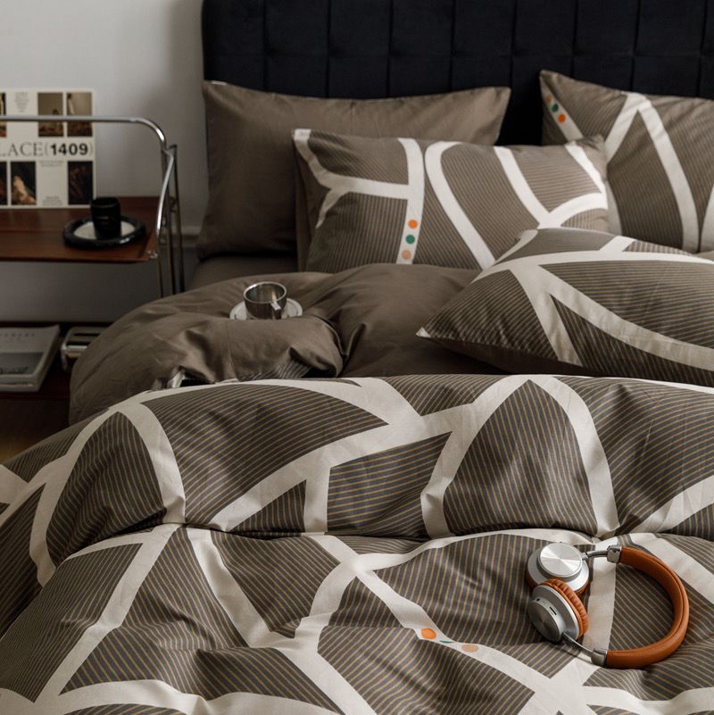 4Pcs Cotton 40s 130*70 gram/inch | Cotton Digital Printing Cover BedSet | ID COTTON4PCS025COLOR002