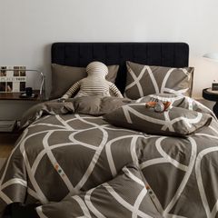 4Pcs Cotton 40s 130*70 gram/inch | Cotton Digital Printing Cover BedSet | ID COTTON4PCS025COLOR002