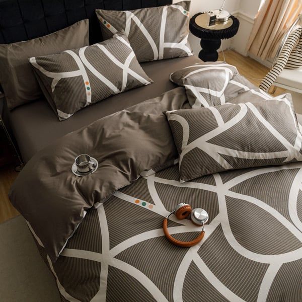 4Pcs Cotton 40s 130*70 gram/inch | Cotton Digital Printing Cover BedSet | ID COTTON4PCS025COLOR002