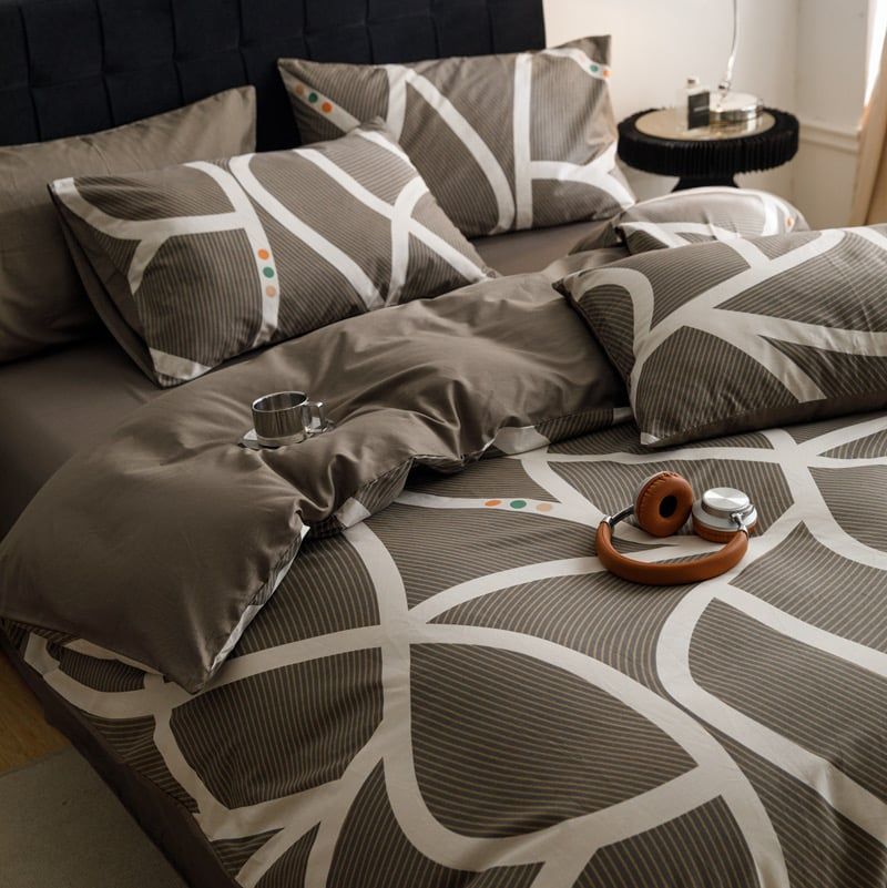 4Pcs Cotton 40s 130*70 gram/inch | Cotton Digital Printing Cover BedSet | ID COTTON4PCS025COLOR002