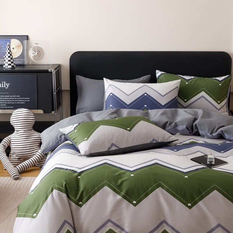 4Pcs Cotton 40s 130*70 gram/inch | Cotton Digital Printing Cover BedSet | ID COTTON4PCS025COLOR006